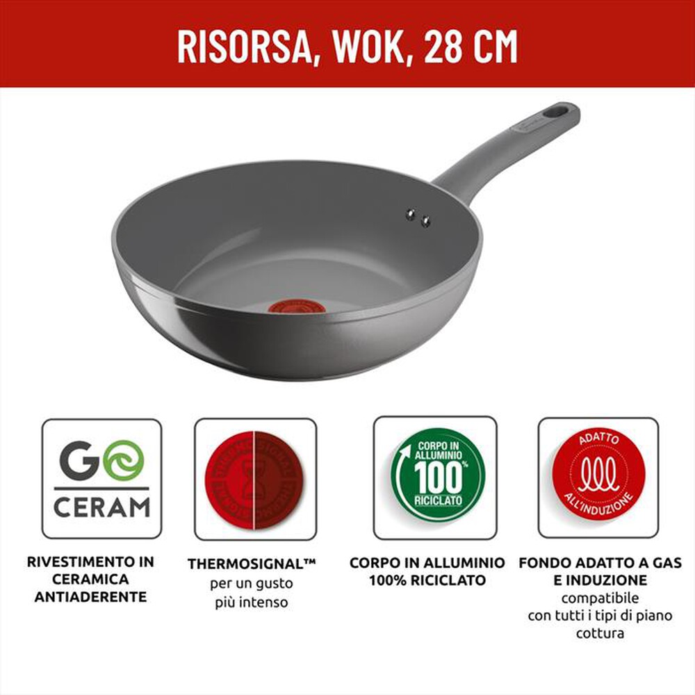 Immagine del prodotto LAGOSTINA - Risorsa Wok 28 cm-Grigio