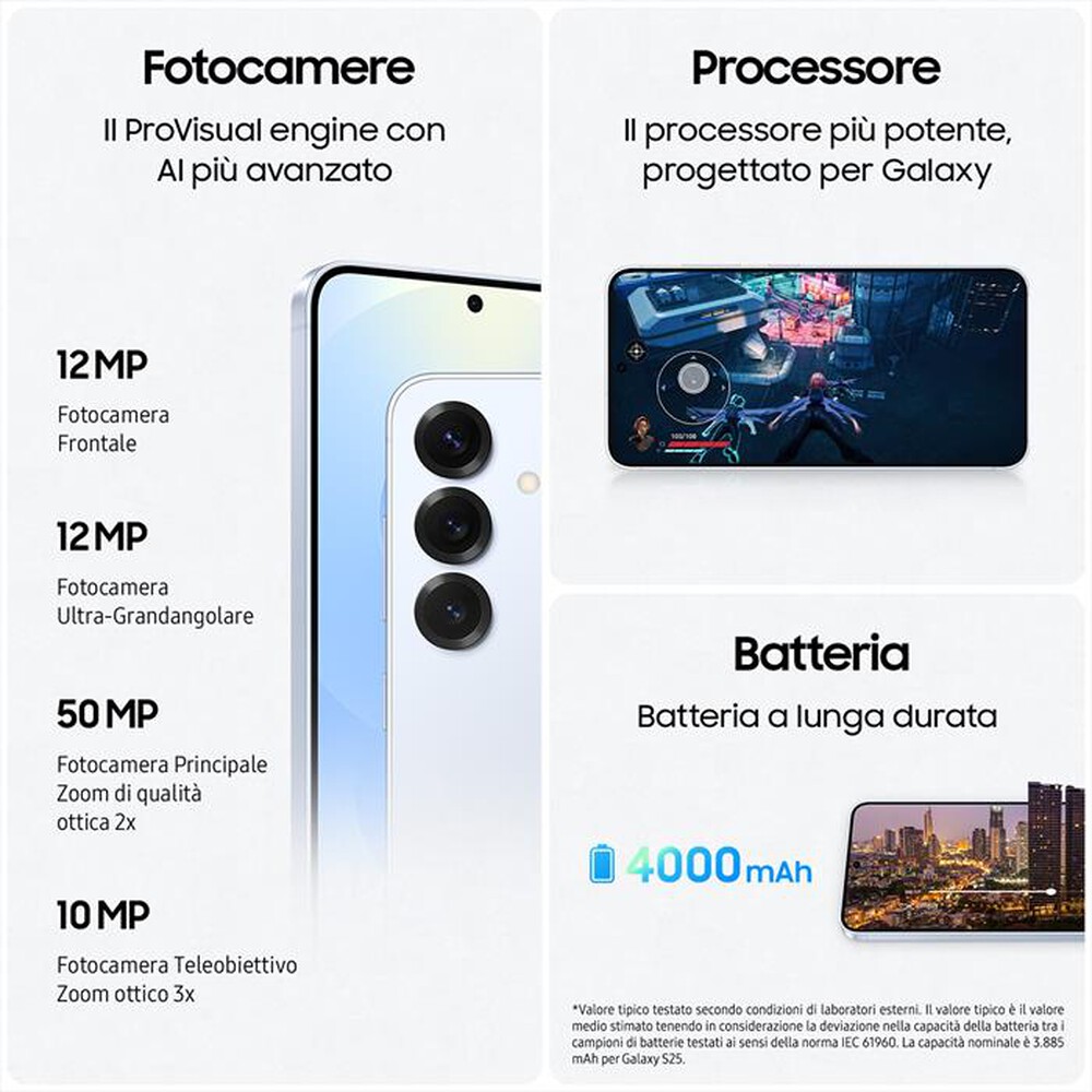 Immagine del prodotto SAMSUNG - Smartphone Galaxy S25 12+128GB-Blueblack
