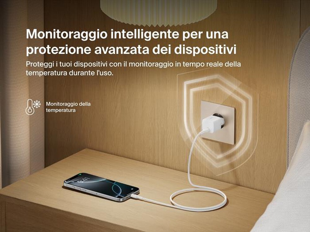 Immagine del prodotto BELKIN - Caricabatteria USB-C 25 W + cavo USB-C/USB-C da 1m-Bianco