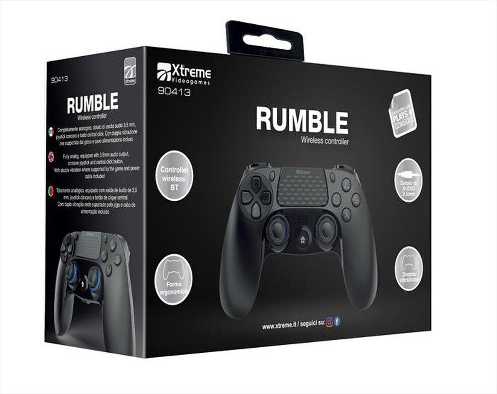 Immagine del prodotto XTREME - CONTROLLER WIRELESS BT RUMBLE-NERO