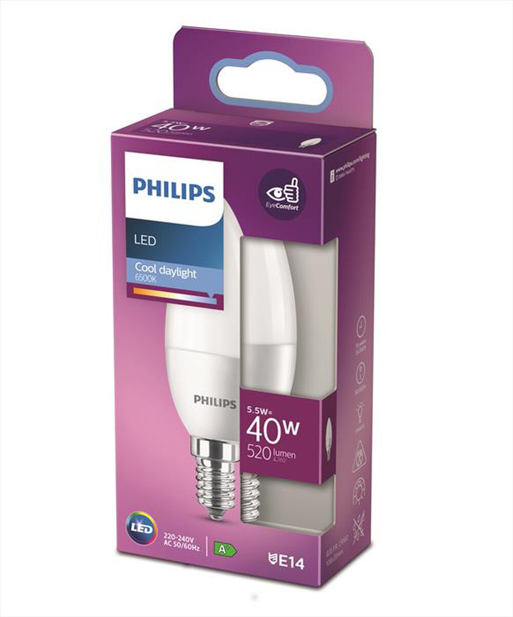 PHILIPS - LED CANDELA 40W E14 6500K NON DIM-White