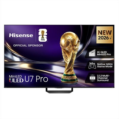HISENSE - Smart TV 55" Mini LED 4K 55U7S PRO 165Hz-NERO