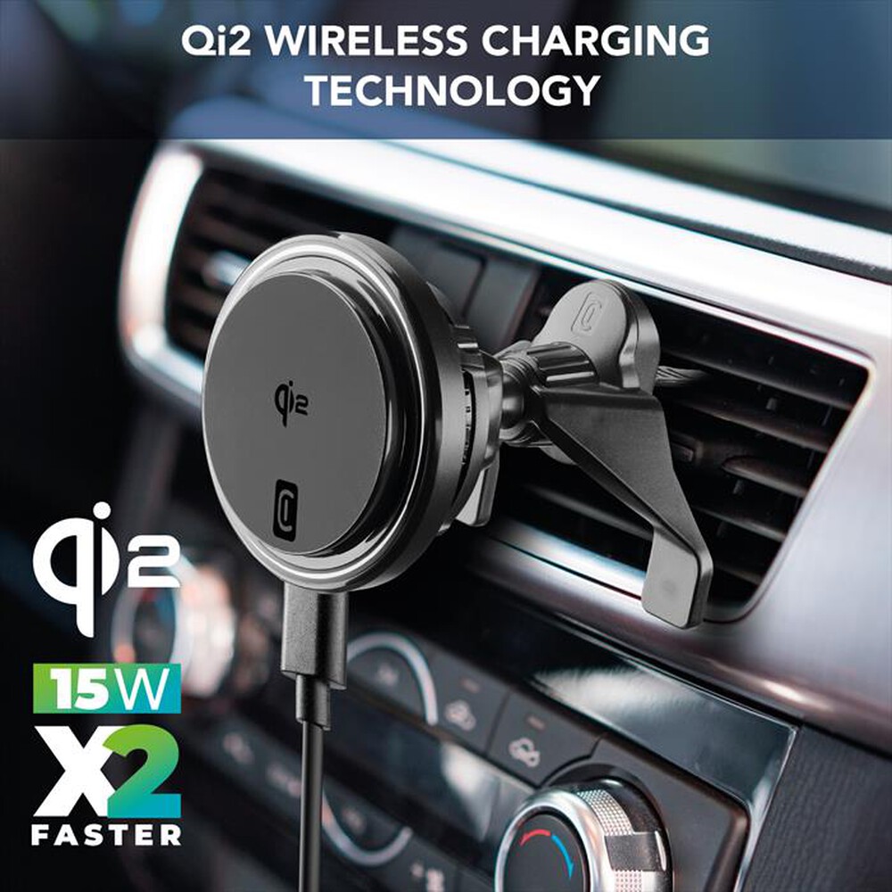 Immagine del prodotto CELLULARLINE - Supporto auto magnetico con tecnologia Qi2-Nero