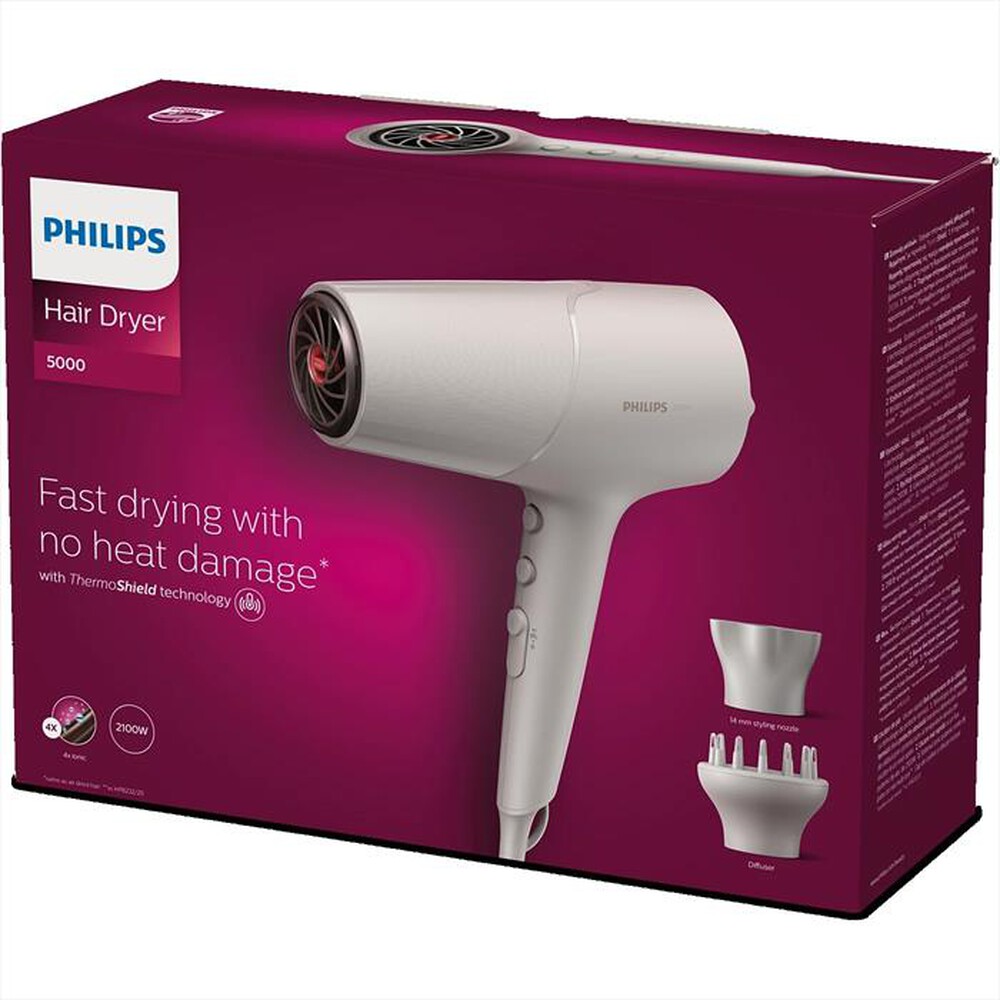 Immagine del prodotto PHILIPS - Asciugacapelli BHD501/20-Bianco e metallizzato