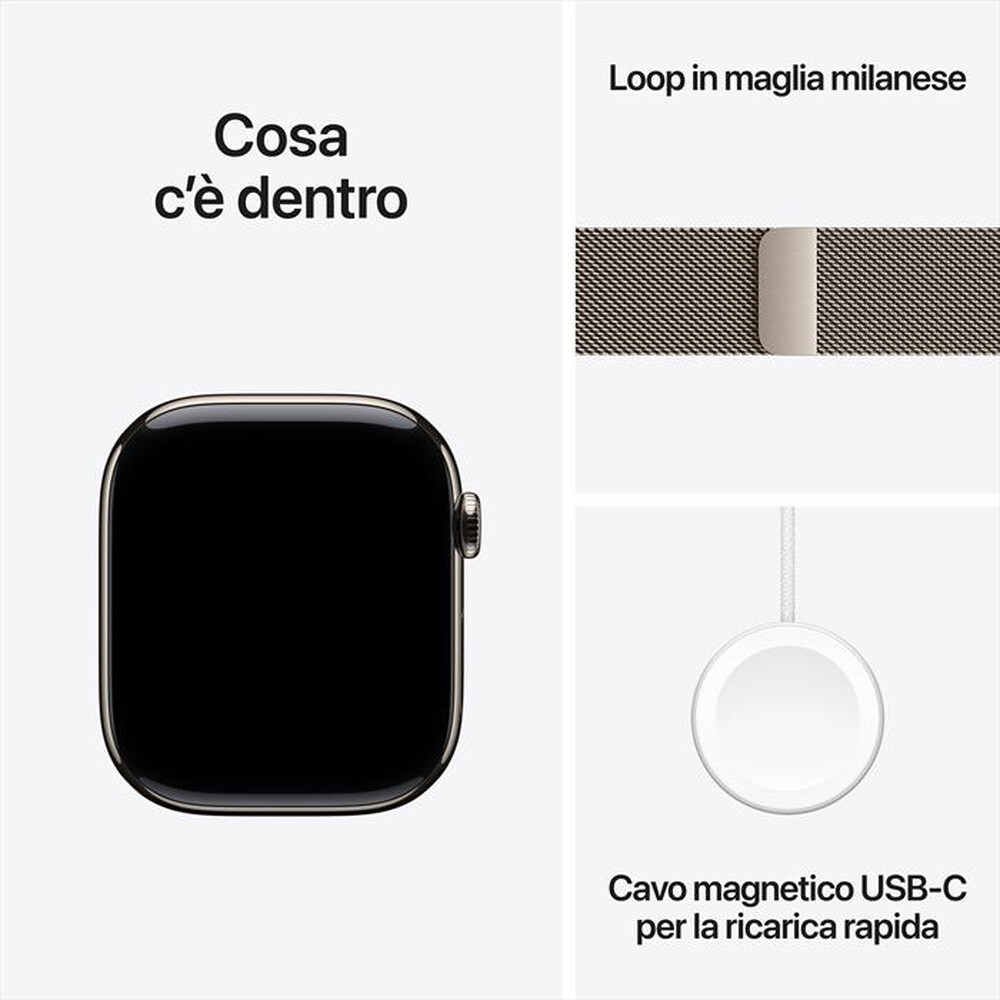 Immagine del prodotto APPLE - Watch Series 11 GPS + Cellular 46mm Titanio-Loop Milanese Naturale - S/M