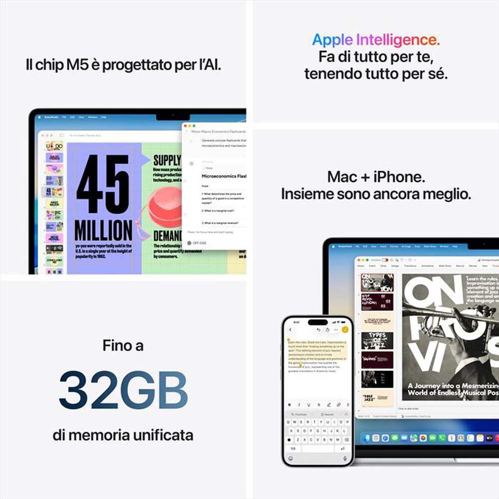 Immagine del prodotto APPLE - MacBook Air 15" M5 Core 10 CPU 10 GPU 16GB 512GB-Galassia
