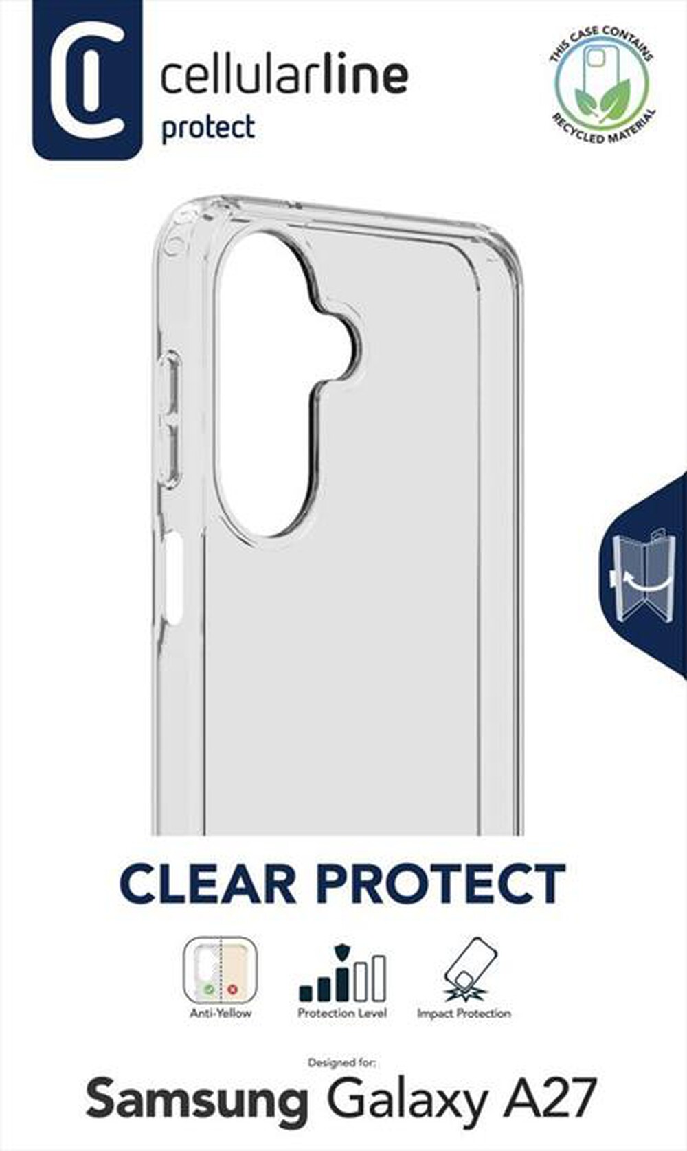 Immagine del prodotto CELLULARLINE - Custodia rigida CLEARDUO per Galaxy A27-Trasparente