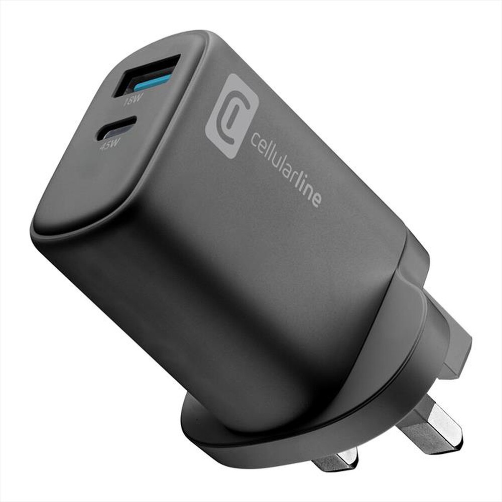 Immagine del prodotto CELLULARLINE - Caricabatterie multipresa USB 45W &ndash; spina UK-Nero