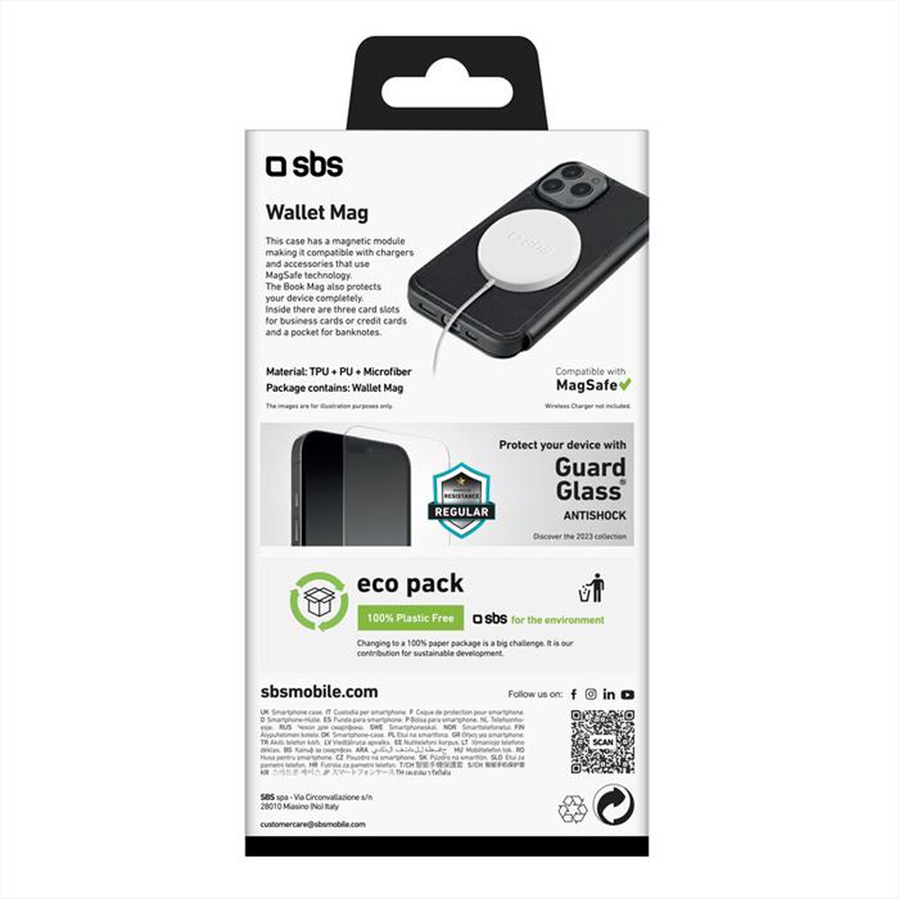 Immagine del prodotto SBS - Custodia Book TEBKMAGSFIP1567PK iPhone 15 Pro Max-Nero