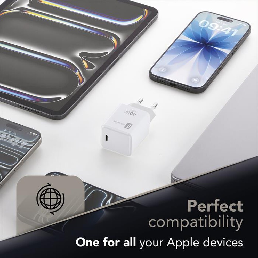 Immagine del prodotto CELLULARLINE - Kit caricabatterie da rete ACH USB-C 40W-Bianco