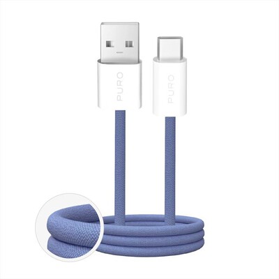 PURO - Cavo in tessuto FABRIK da USB-A a USB-C-Blue Lagoon