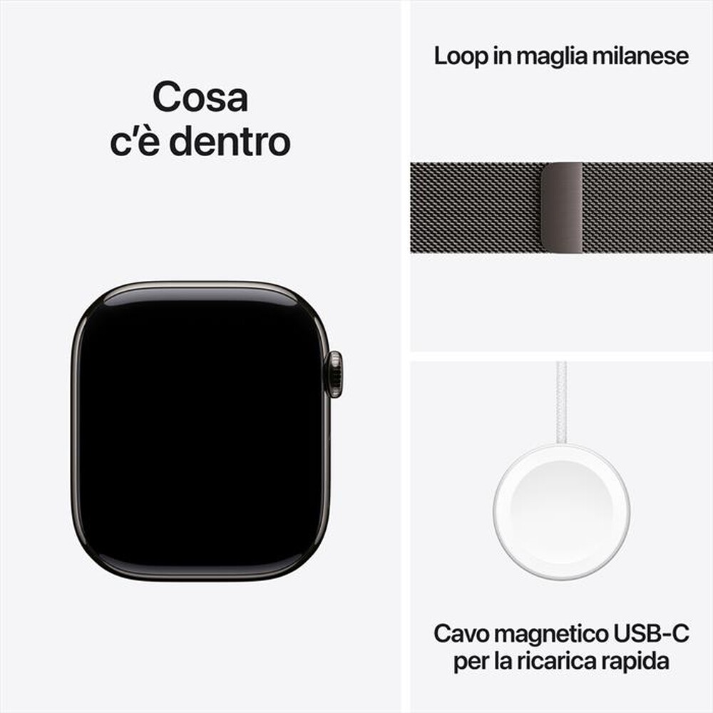 Immagine del prodotto APPLE - Watch Series 11 GPS + Cellular 46mm Titanio-Ardesia - Loop Milanese - M/L