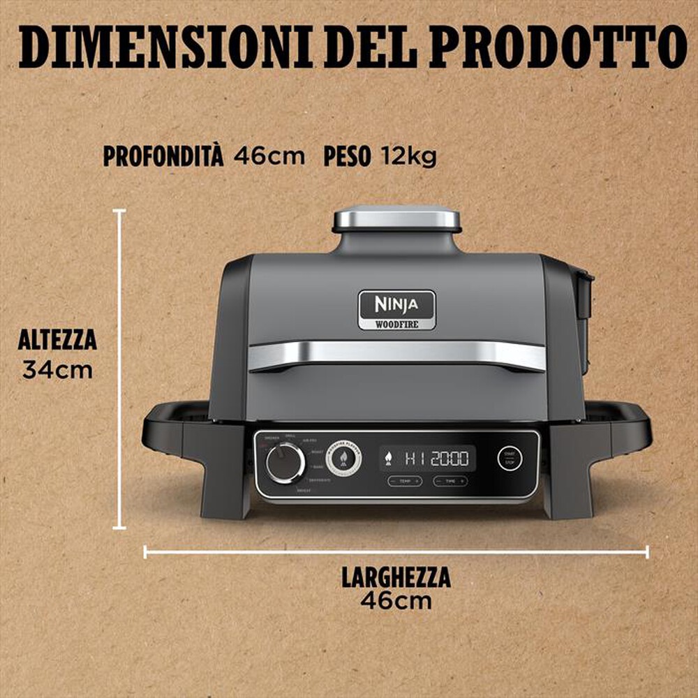 Immagine del prodotto NINJA - BBQ&nbsp;elettrico Woodfire+affumicatore OG701EU-nero