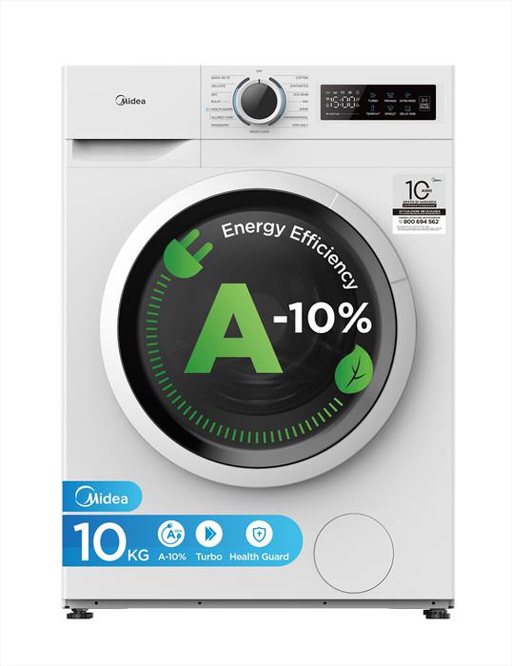 Immagine del prodotto MIDEA - Lavatrice MF110W100BA10/W-IT 10Kg Classe A-Bianco