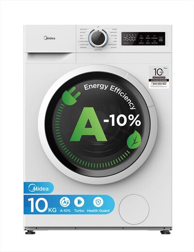 MIDEA - Lavatrice MF110W100BA10/W-IT 10Kg Classe A-Bianco