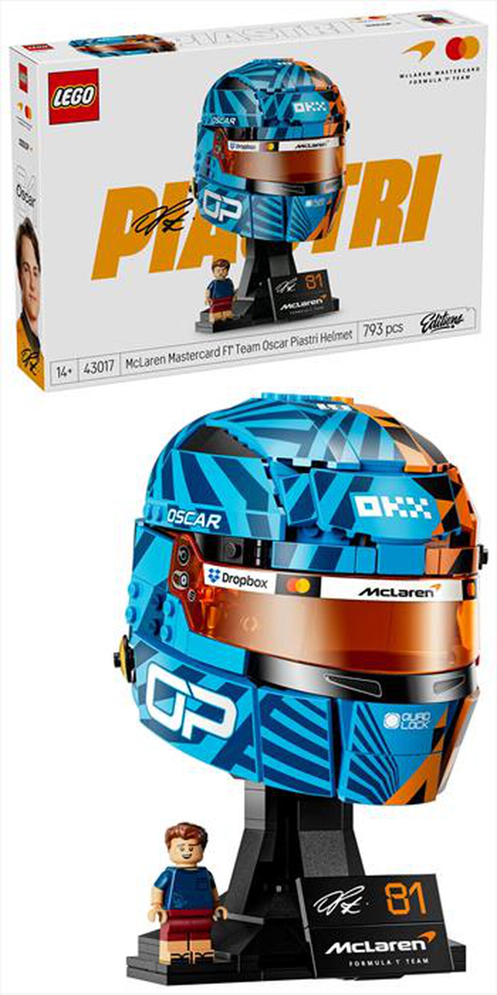 Immagine del prodotto LEGO - EDITIONS Casco di Oscar Piastri McLaren - 43017-Multicolore