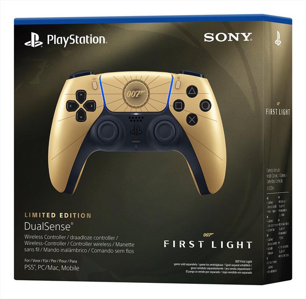 Immagine del prodotto SONY COMPUTER - DUALSENSE WIRELESS CONTROLLER 007 FIRST LIGHT-Nero, Oro