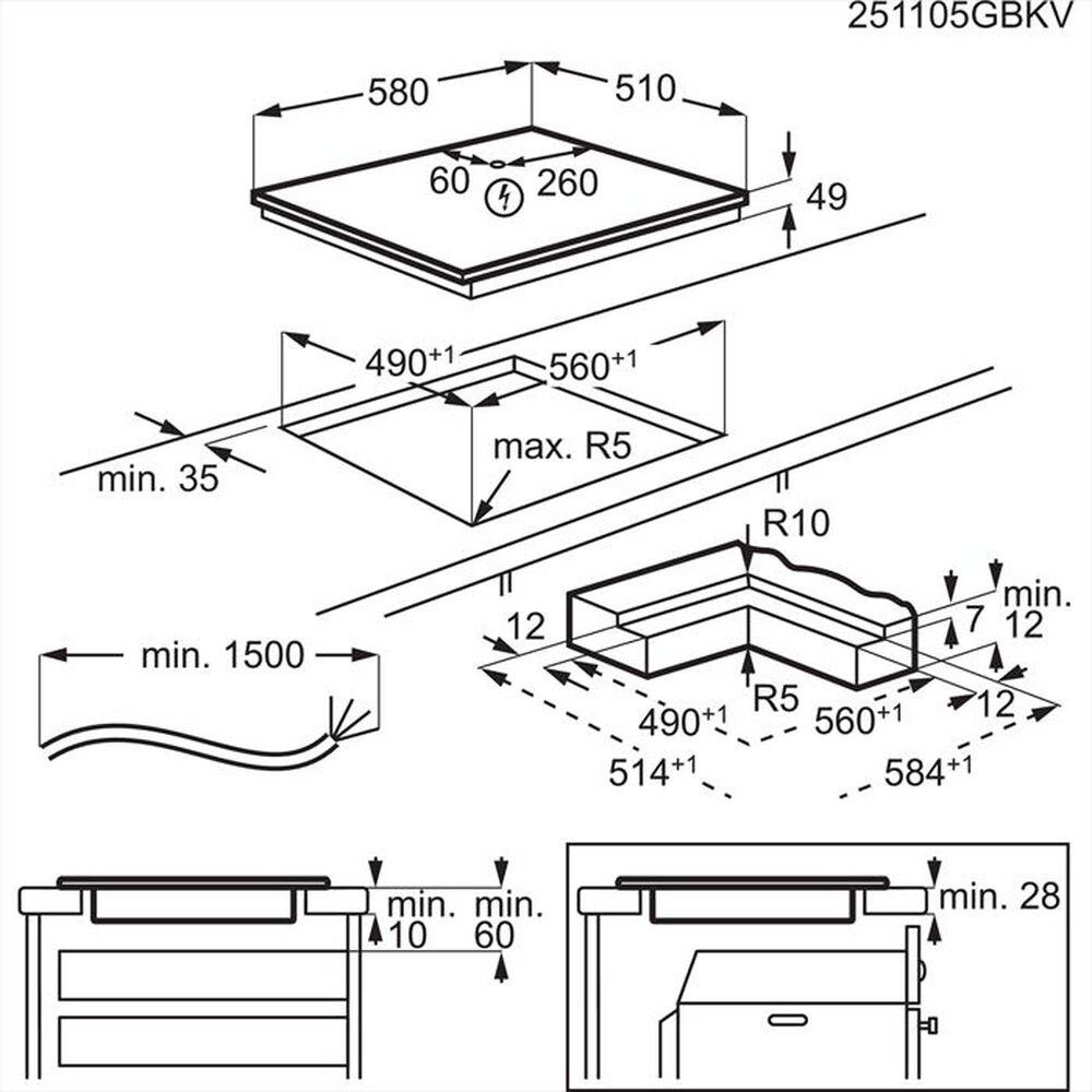 Immagine del prodotto AEG - Piano cottura elettrico TI64IB30IZ 58 cm-Nero