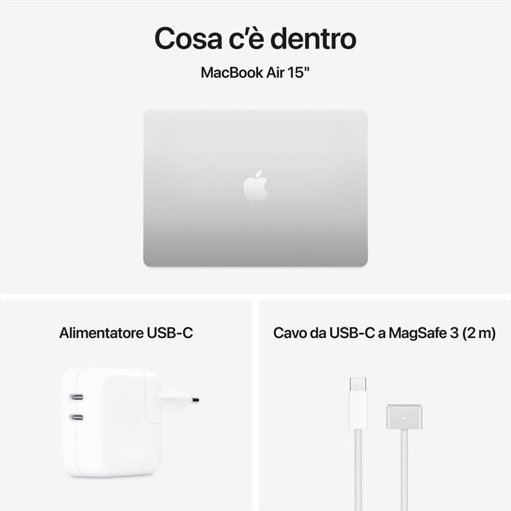 Immagine del prodotto APPLE - MacBook Air 15'' M4 10 CPU 10 GPU 16GB 256GB SSD-Argento