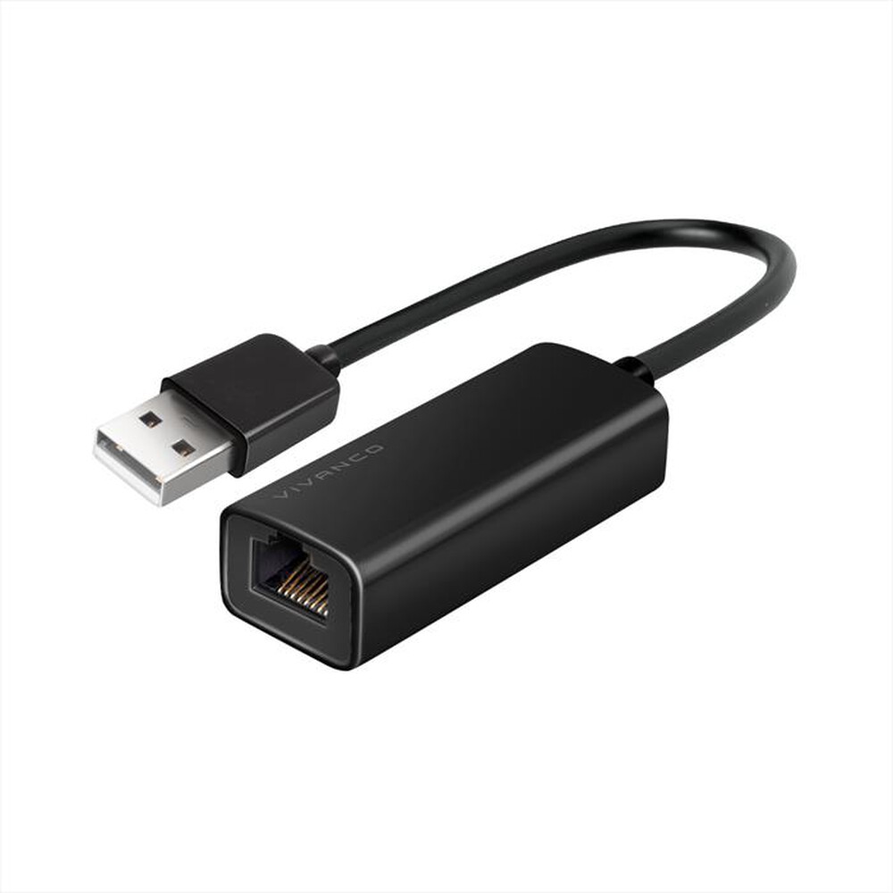 Immagine del prodotto VIVANCO - Adattatore Ethernet femmina a USB-A maschio v2.0-nero