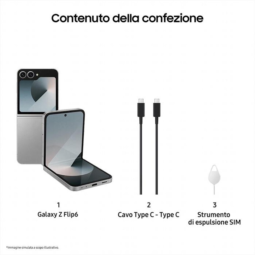 Immagine del prodotto SAMSUNG - Galaxy Z Flip6 12+512GB-Silver Shadow