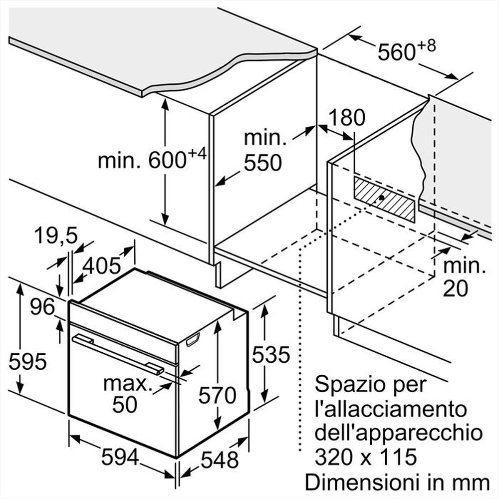 Immagine del prodotto BOSCH - Forno multifunzione HBA534BB3 Classe A+-Black