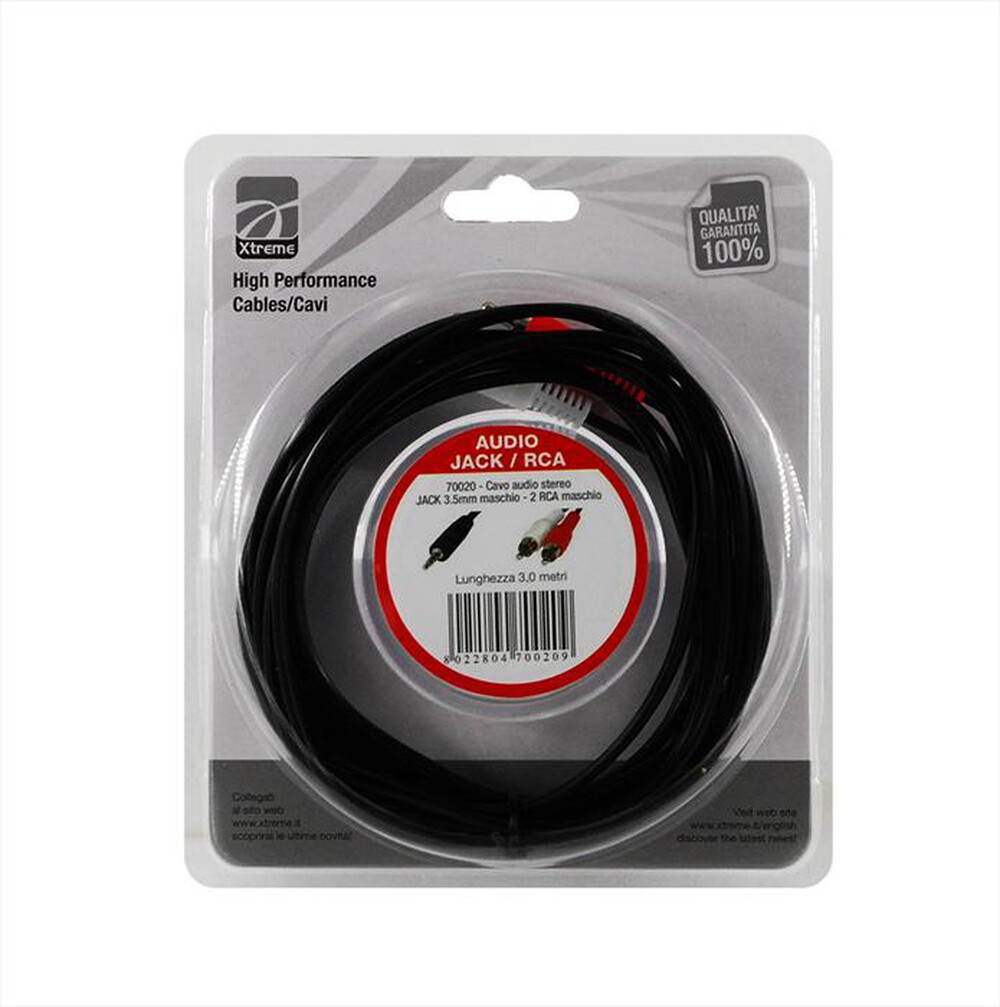 Immagine del prodotto XTREME - Cavo audio JACK 3.5 stereo-NERO