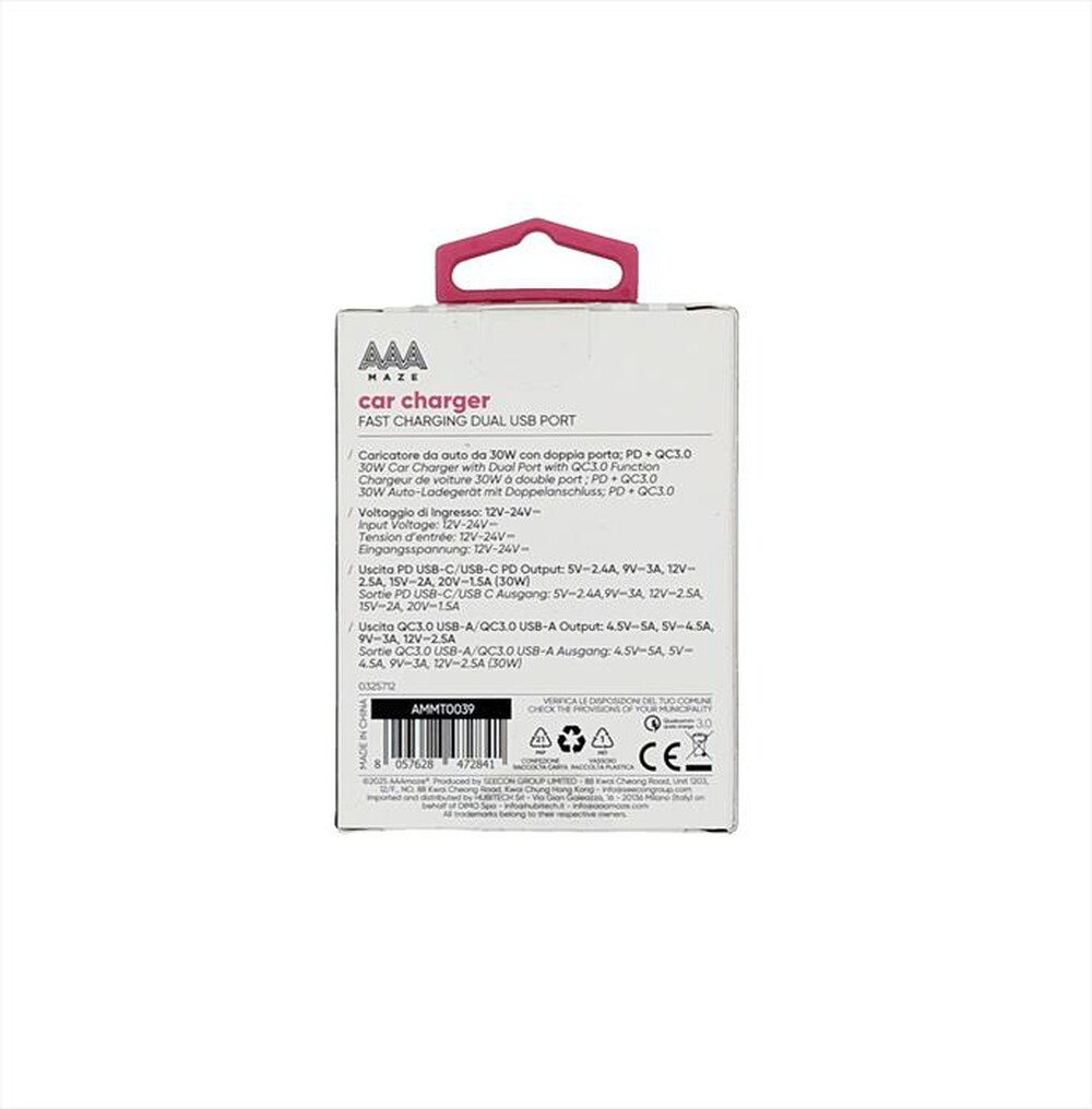 Immagine del prodotto AAAMAZE - Caricatore da auto 30W MINI TYPE-C-Nero
