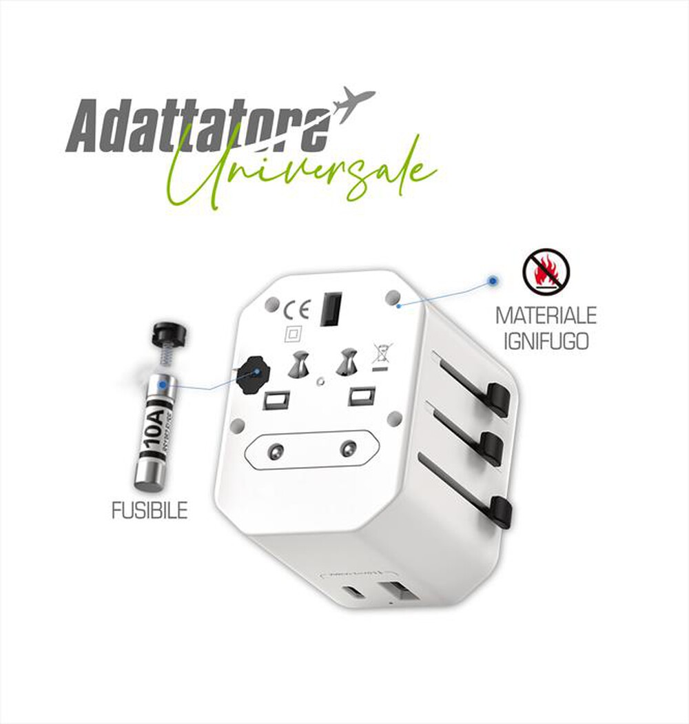 Immagine del prodotto KARMA - Adattatore da viaggio CC 9600USB-Bianco