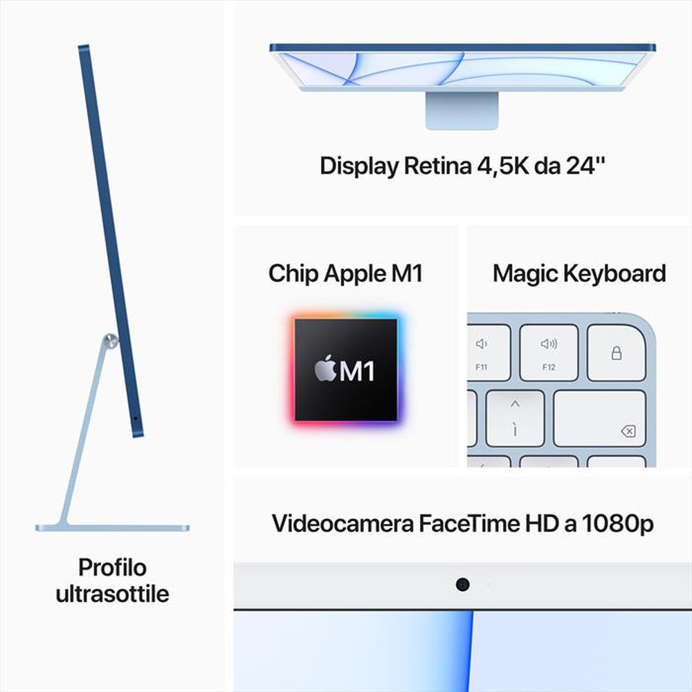Immagine del prodotto APPLE - iMac 24" display Retina 4,5K M1 256 GPU 7CORE 2021-Blu