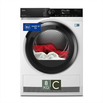 AEG - Asciugatrice TR9HG83B 8Kg Classe C-Bianco/obl&ograve; nero