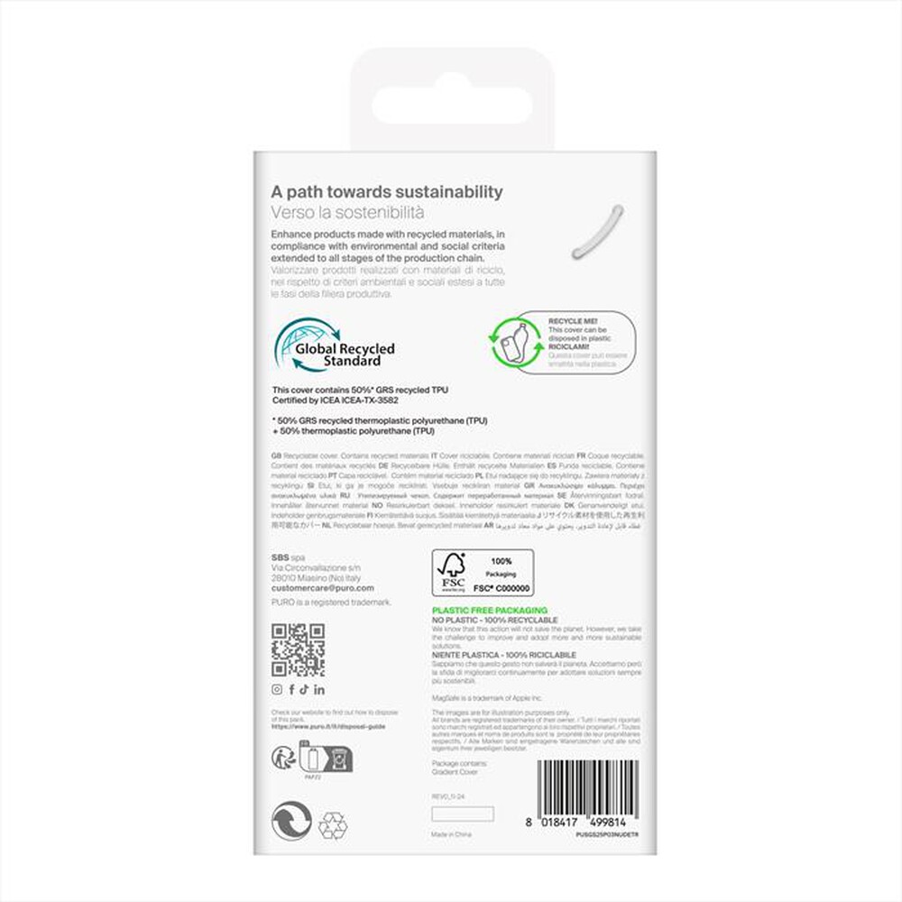 Immagine del prodotto PURO - Cover 03 Nude per Samsung Galaxy S25 PUSGS2503NUDE-Trasparente