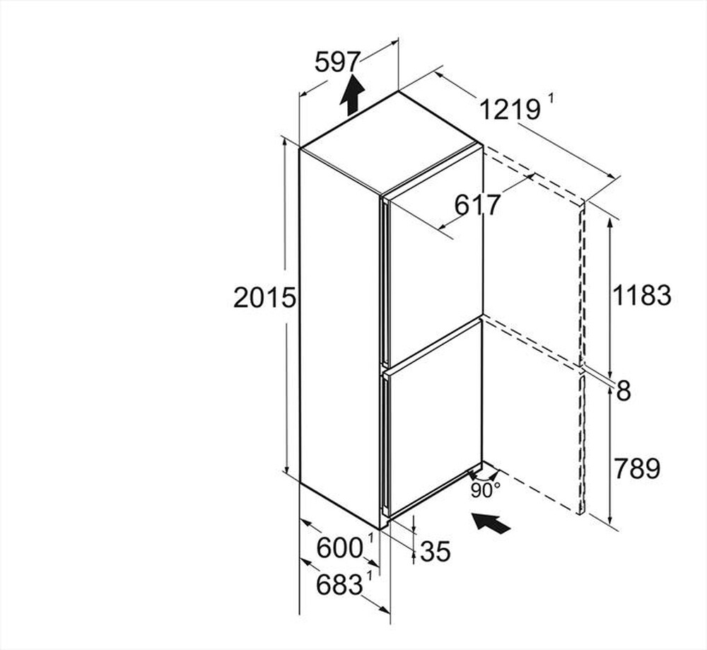 Immagine del prodotto LIEBHERR - Frigorifero combinato CNGWD 5723-20 Classe D-GlassWhite / Silver