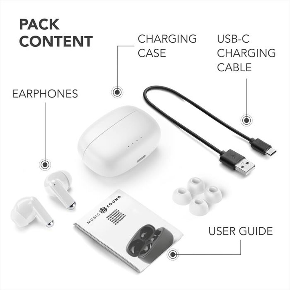 Immagine del prodotto MUSIC SOUND - Auricolare Bluetooth in-ear DRIFT-Bianco