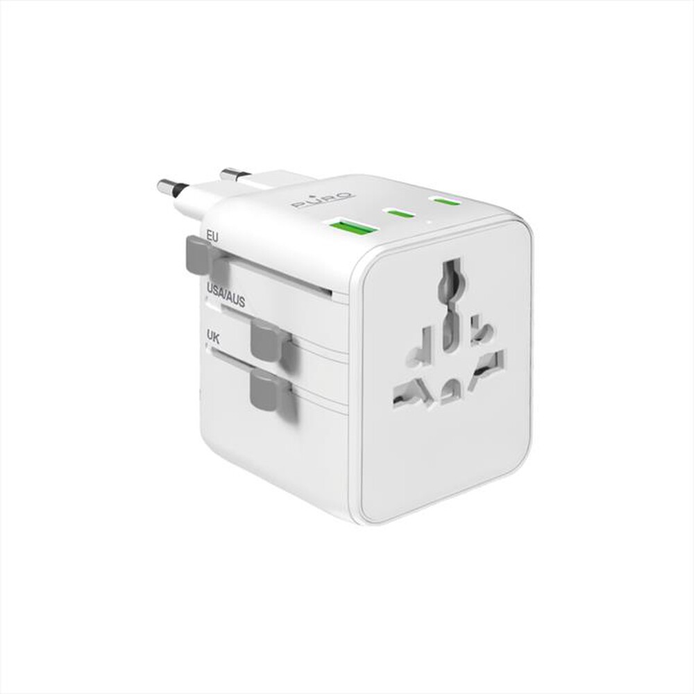Immagine del prodotto PURO - Adattatore da viaggio universale USB-A+2USB-C 20W-Bianco