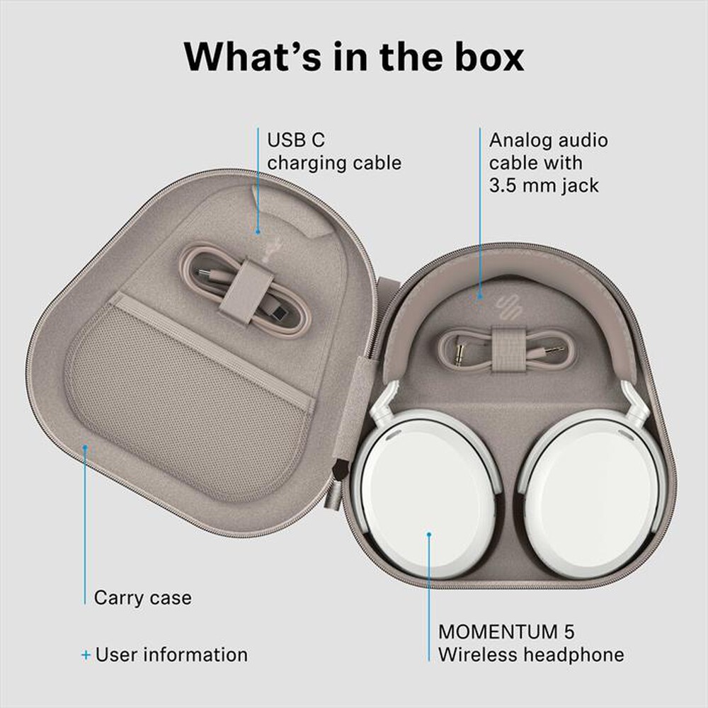 Immagine del prodotto SENNHEISER - Cuffia circumaurale wireless Bluetooth MOMENTUM 5-BLACK