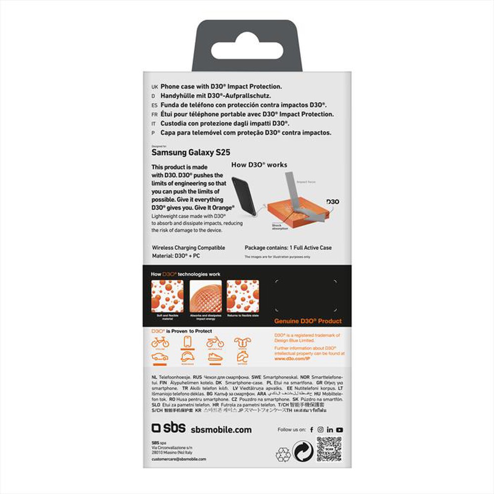 Immagine del prodotto SBS - Cover TED3OBKCOVSAS25 per Samsung S25-Nero
