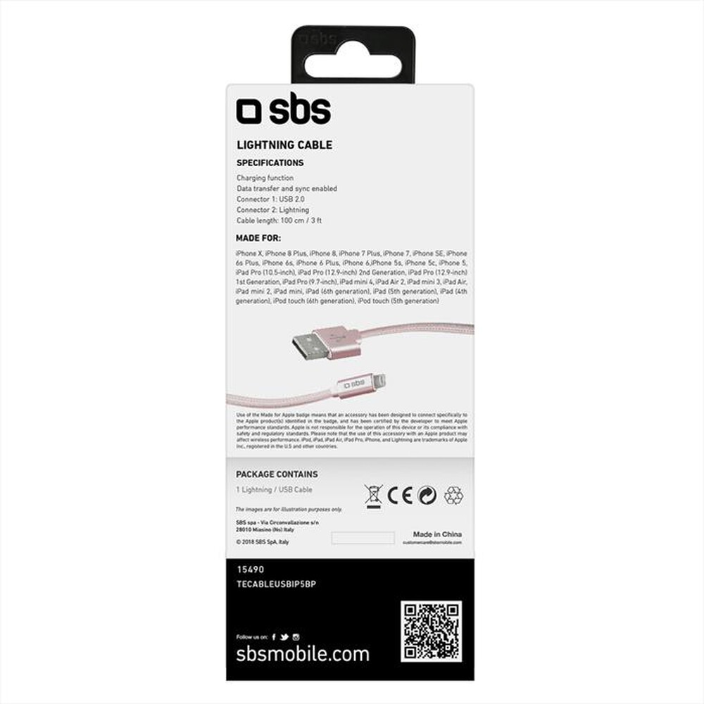 Immagine del prodotto SBS - TECABLEUSBIP5BP-ROSA