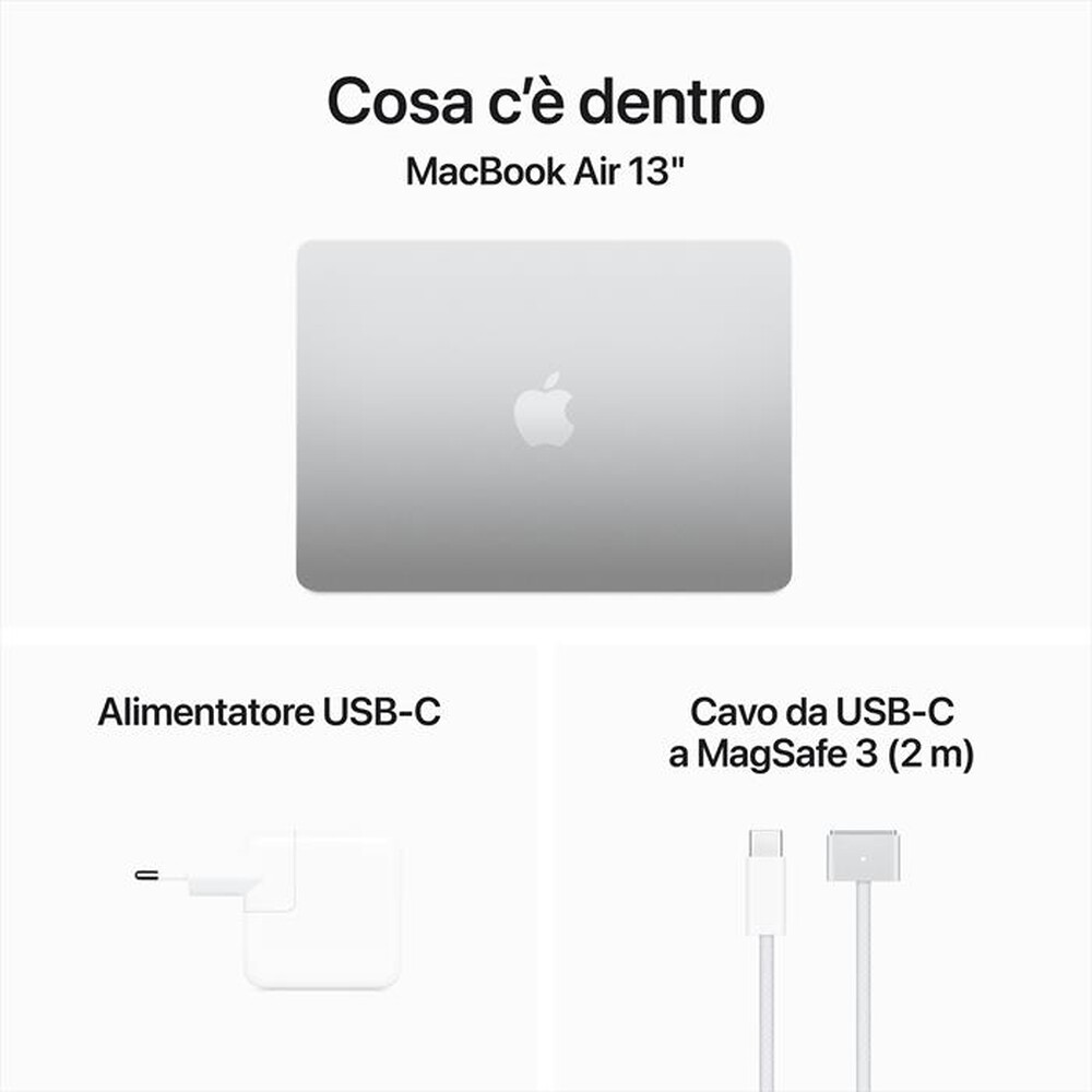 Immagine del prodotto APPLE - MACBOOK AIR 13'' M3 CORE 8 CPU CORE 10 GPU 512GB-Argento