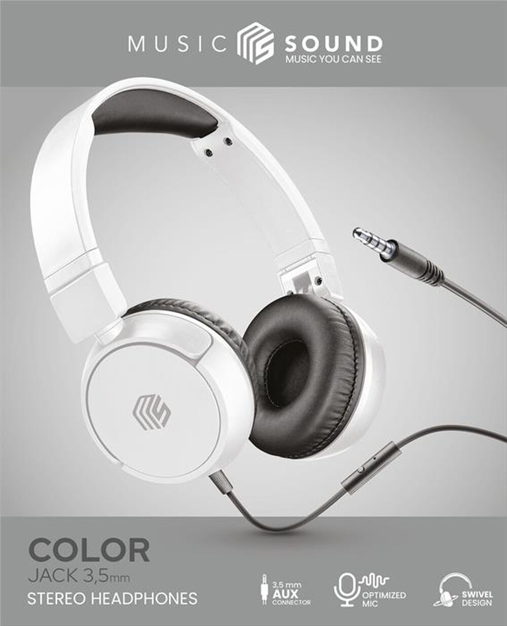 Immagine del prodotto CELLULARLINE - Cuffie a padiglione chiuso MUSICSOUNDFULLCW-Bianco