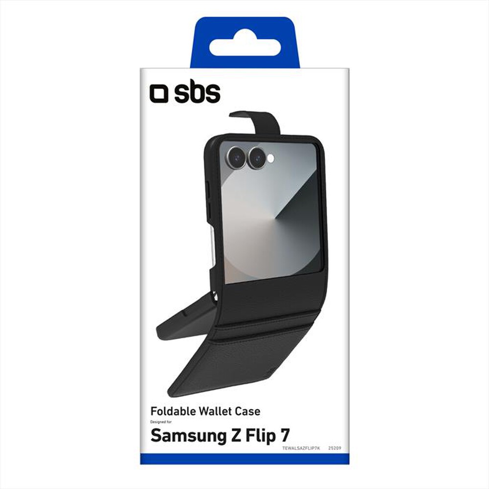Immagine del prodotto SBS - Cover Wallet Stand Case in PU per Samsung Z Flip 7-Nero