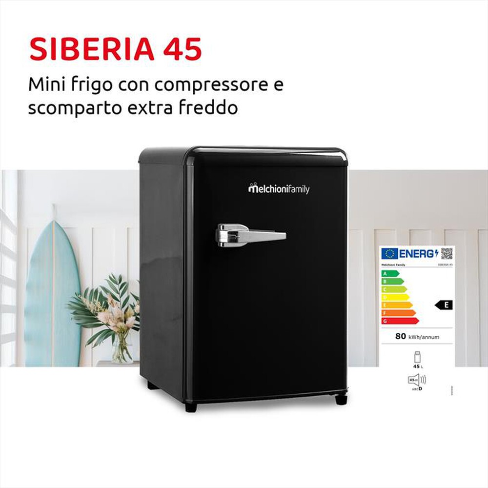 Immagine del prodotto MELCHIONI FAMILY - Frigorifero sotto-tavolo SIBERIA 45 Classe E 45lt-Nero / Metallo