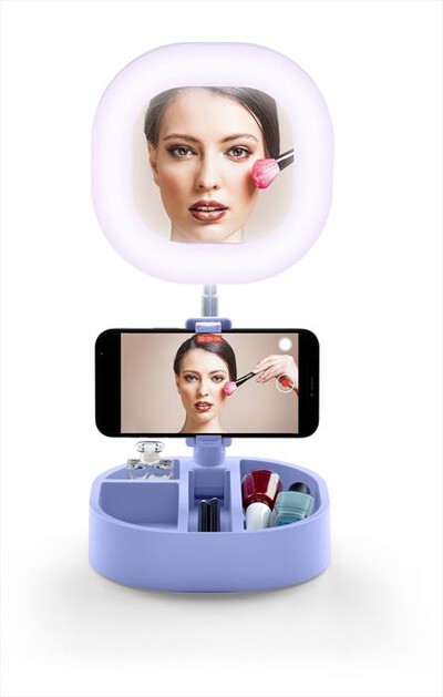 CELLULARLINE - SELFIERINGMIRRORU-Azzurro