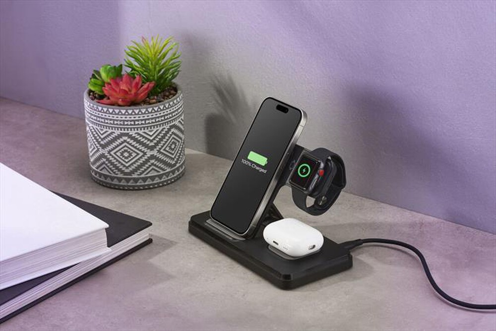 Immagine del prodotto CELLULARLINE - Triple Station 3 in 1 WIRESTAND3IN1FBK-Nero