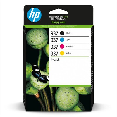 HP - 937 COMBO PACK 4 CARTUCCE ORIGINALI NERO E COLORE-Nero, Ciano, Magenta, Giallo