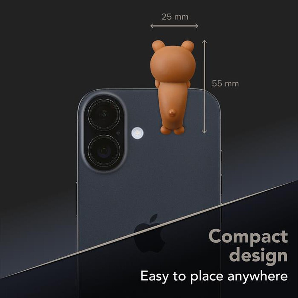 Immagine del prodotto CELLULARLINE - Mini figura adesiva in PVC a forma di orso-Marrone