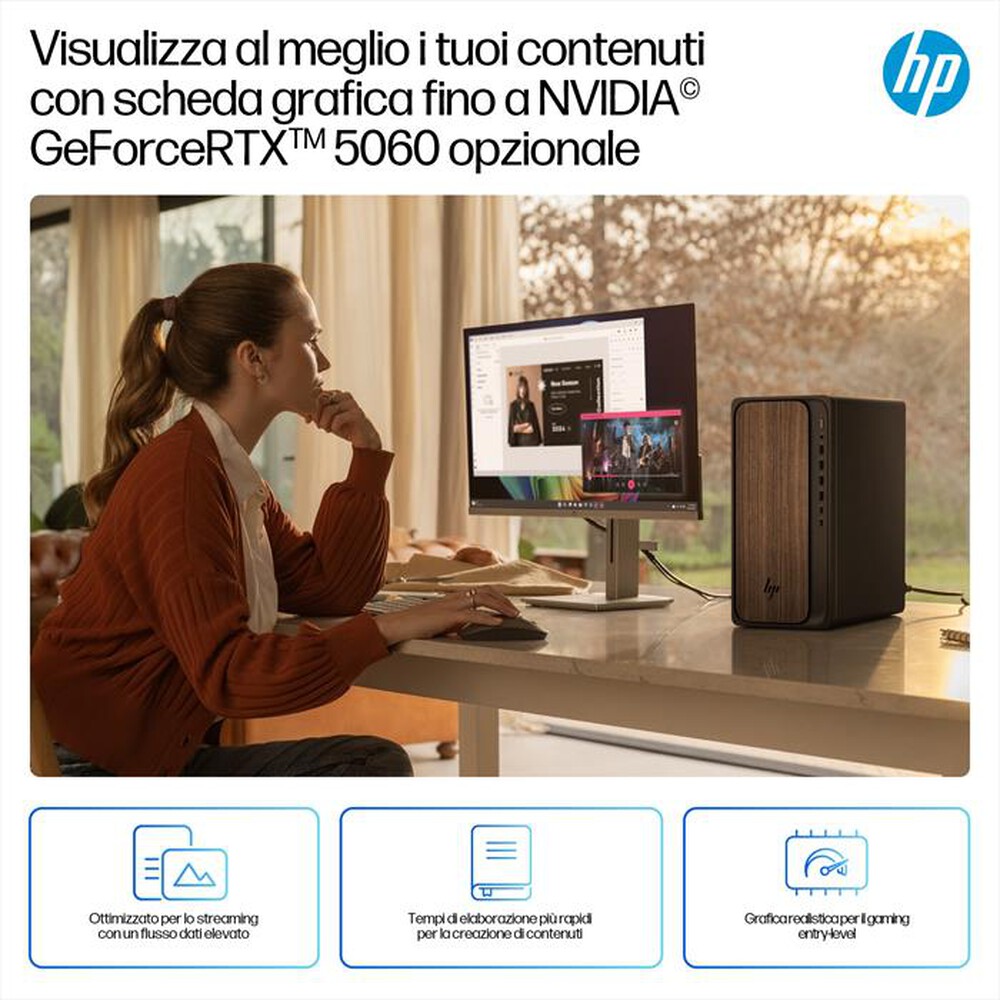 Immagine del prodotto HP - Desktop OMNIDESK AI M03-0014NL-Dark Wood