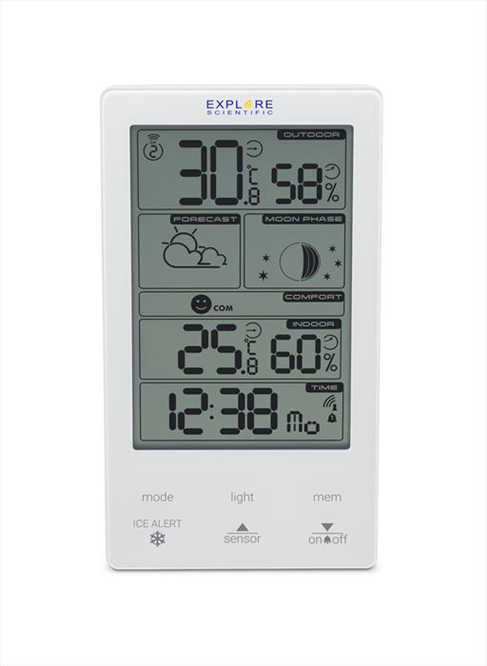 EXPLORE SCIENTIFIC - WSH4009GYE000, STAZIONE METEO CON DISPLAY TOUCH-White
