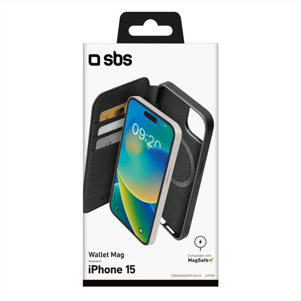 Immagine del prodotto SBS - Wallet Magsafe TEBKMAGSFIP1561K per iPhone 15-Nero