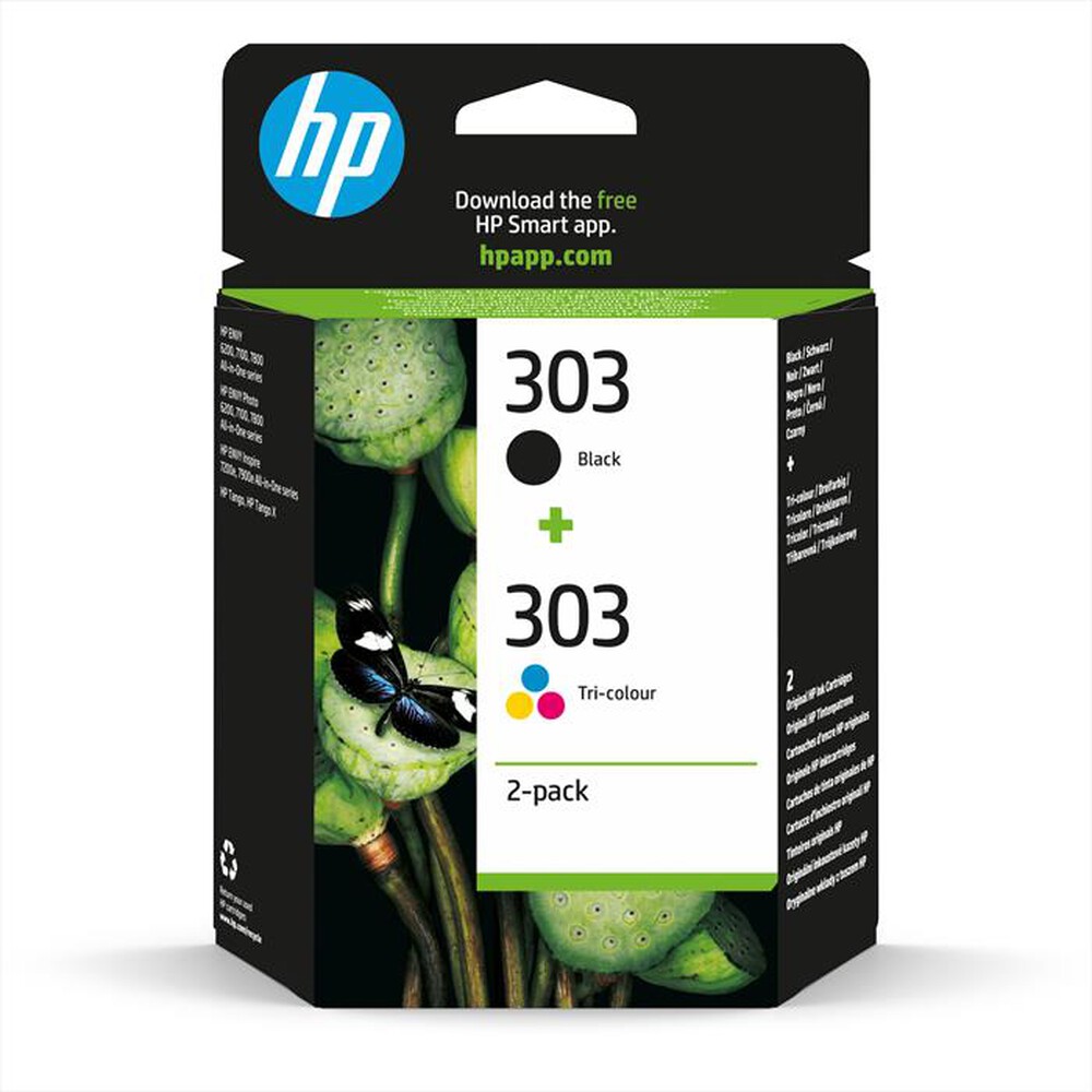 HP - 303 COMBO PACK 2 CARTUCCE ORIGINALI NERO E COLORE-Nero e Tricromia